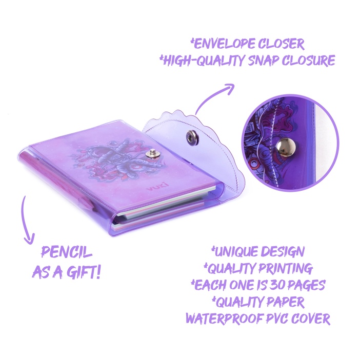 Mini 3 Bölmeli Kalemli Defter