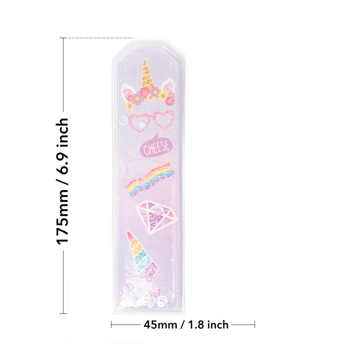 Unicorn Desenli Simli ve Sulu Kitap Ayracı
