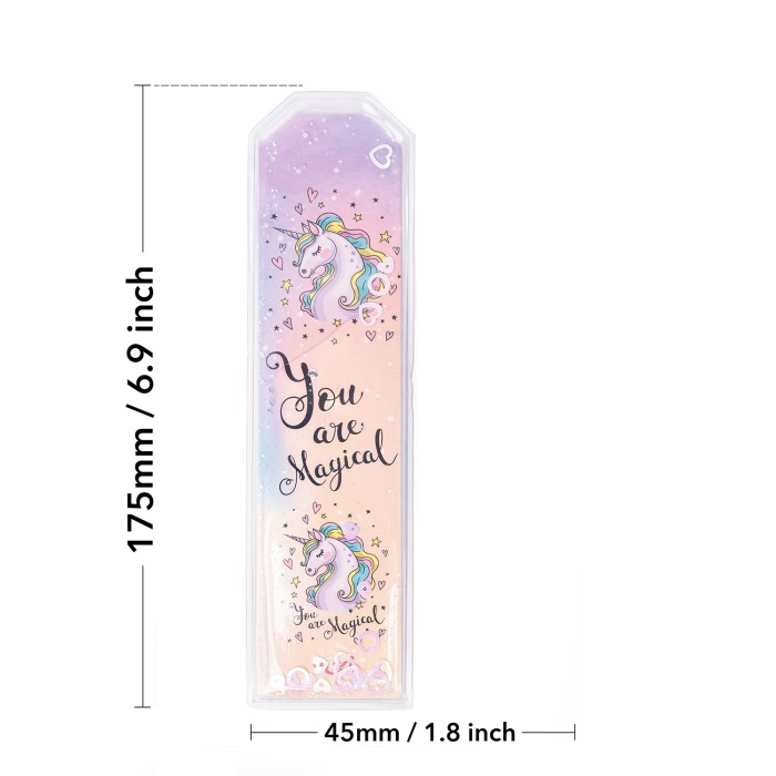 Unicorn Desenli Simli ve Sulu Kitap Ayracı