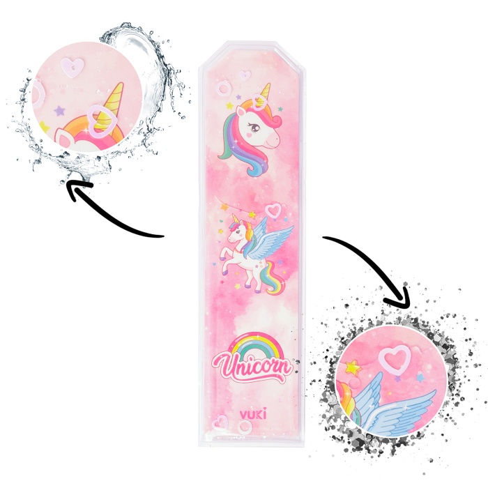 Unicorn Desenli Simli ve Sulu Kitap Ayracı