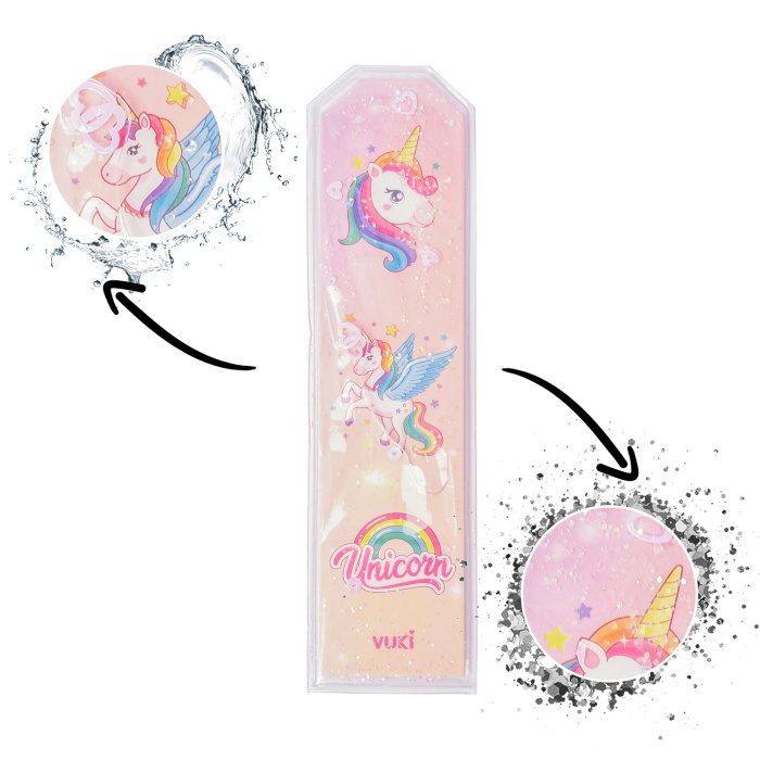 Unicorn Desenli Simli ve Sulu Kitap Ayracı