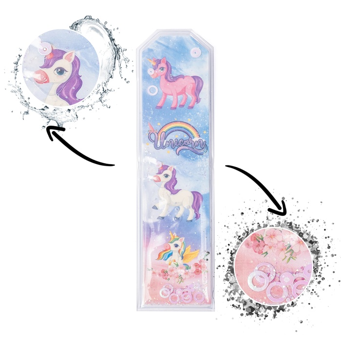Unicorn Desenli Simli ve Sulu Kitap Ayracı