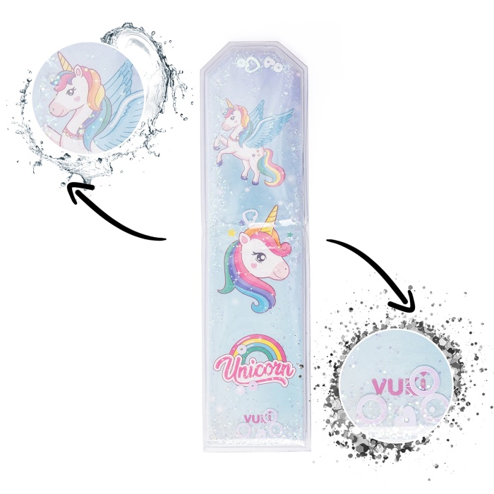 Unicorn Desenli Simli ve Sulu Kitap Ayracı