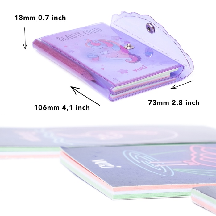 Mini 3 Bölmeli Kalemli Defter