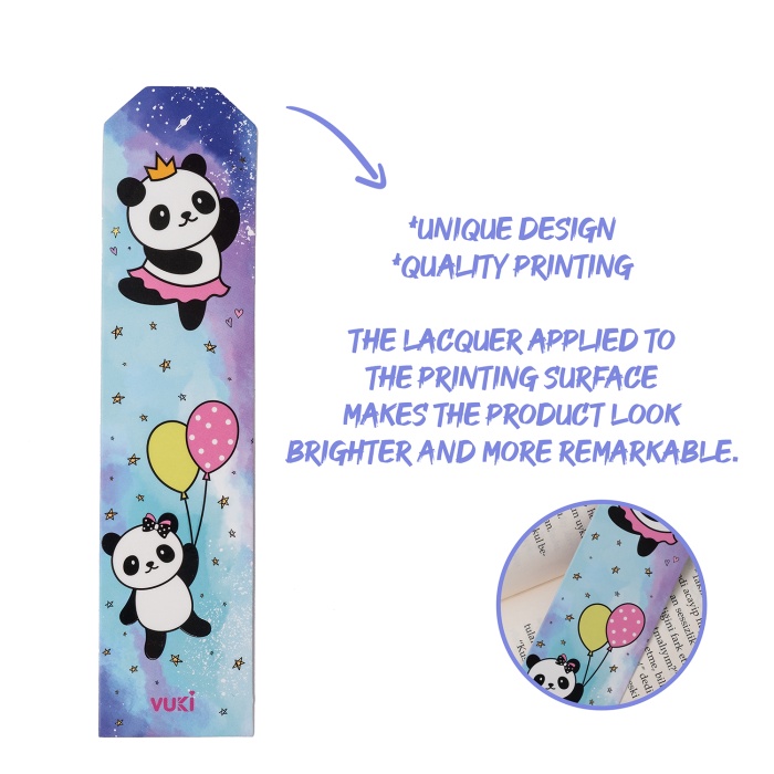Panda Desenli Kağıt Kitap Ayracı