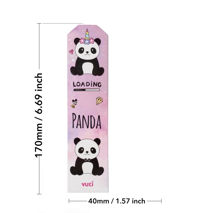 Panda Desenli Kağıt Kitap Ayracı