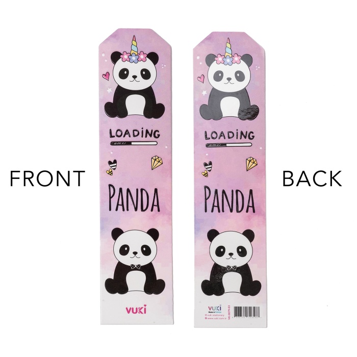 Panda Desenli Kağıt Kitap Ayracı