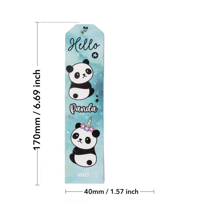 Panda Desenli Kağıt Kitap Ayracı
