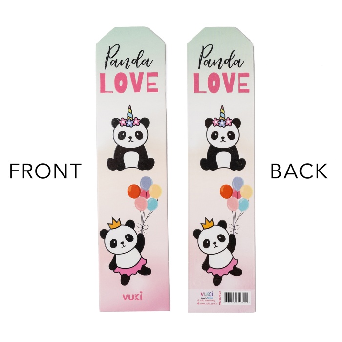 Panda Desenli Kağıt Kitap Ayracı