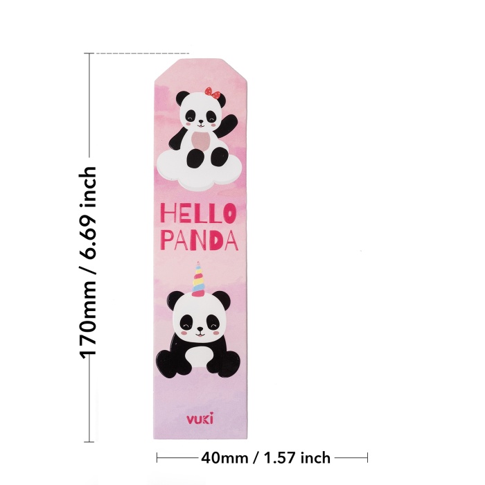 Panda Desenli Kağıt Kitap Ayracı