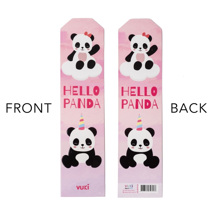Panda Desenli Kağıt Kitap Ayracı