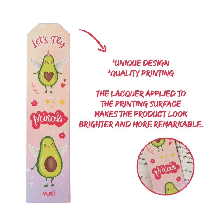 Avokado Desenli Kağıt Kitap Ayracı