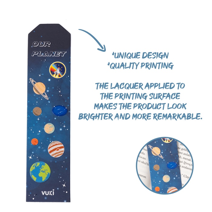 Astronot Desenli Kağıt Kitap Ayracı