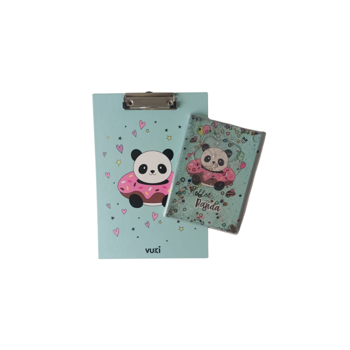 Sekreterlik Defter 2li Kırtasiye Seti - Panda Desenli