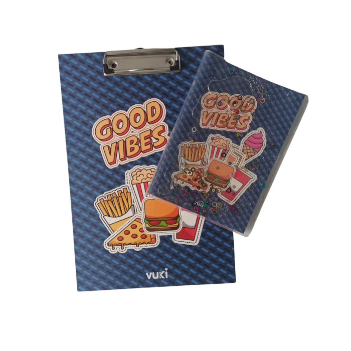 Sekreterlik Defter 2li Kırtasiye Seti - Fast Food Desenli