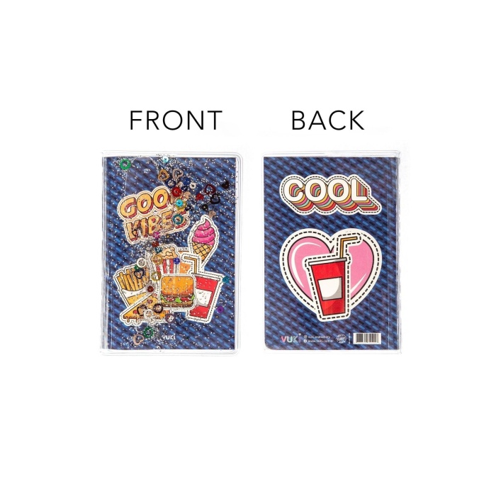 Sekreterlik A5 Defter ve Mini Defter 3lü Kırtasiye Seti - Fast Food Desenli