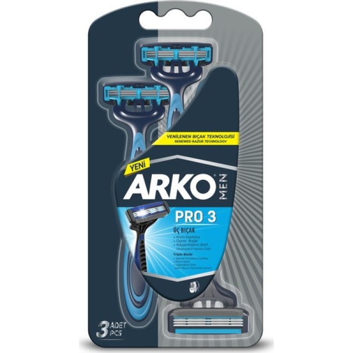 Arko Men Pro3 Tıraş Bıçağı T3 3Lü