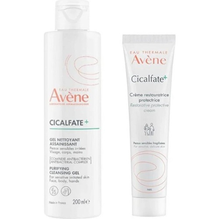 Avène Cicalfate Cream 40 Ml + Cicalfate Gel Nettoyant Purifiant 200 Ml