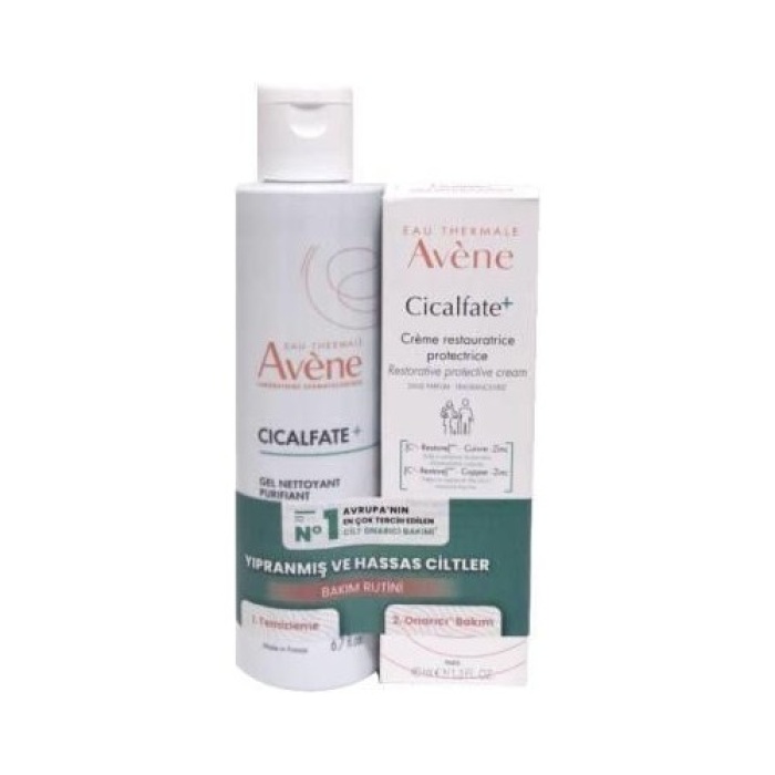 Avène Cicalfate Cream 40 Ml + Cicalfate Gel Nettoyant Purifiant 200 Ml