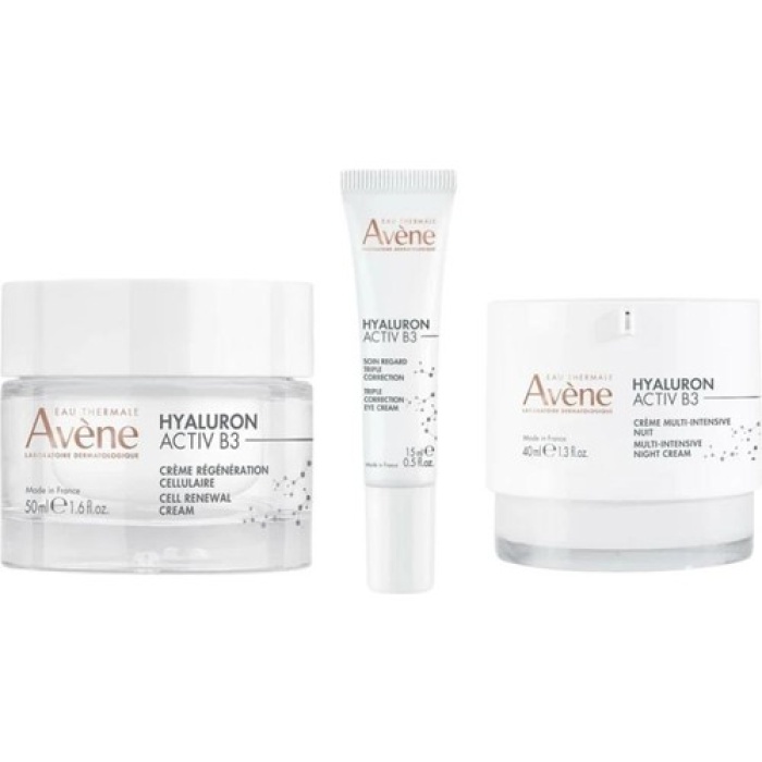Avène Hyaluron Activ B3 Yaşlanma Karşıtı Bakım Seti - Hyaluron Activ B3 Krem 50 Ml + Hyaluron Activ B3 Göz Çevresi Kremi 15 Ml + Hyaluron Activ B3 Gece Kremi 40 Ml