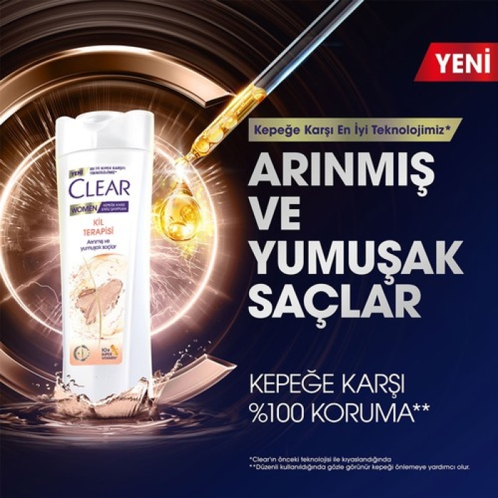 Clear Women Şampuan Kil Terapisi Arınmış Ve Yumuşak Saçlar 350Ml