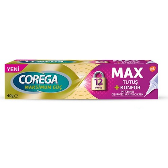 Corega Max Tutus Yastık Konforu Yapıstırıcı Krem 40 Gr