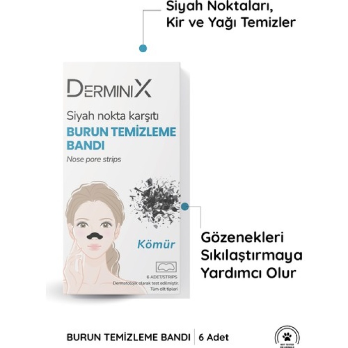Derminix Kömürlü Siyah Nokta Karşıtı Burun Temizleme Bandı