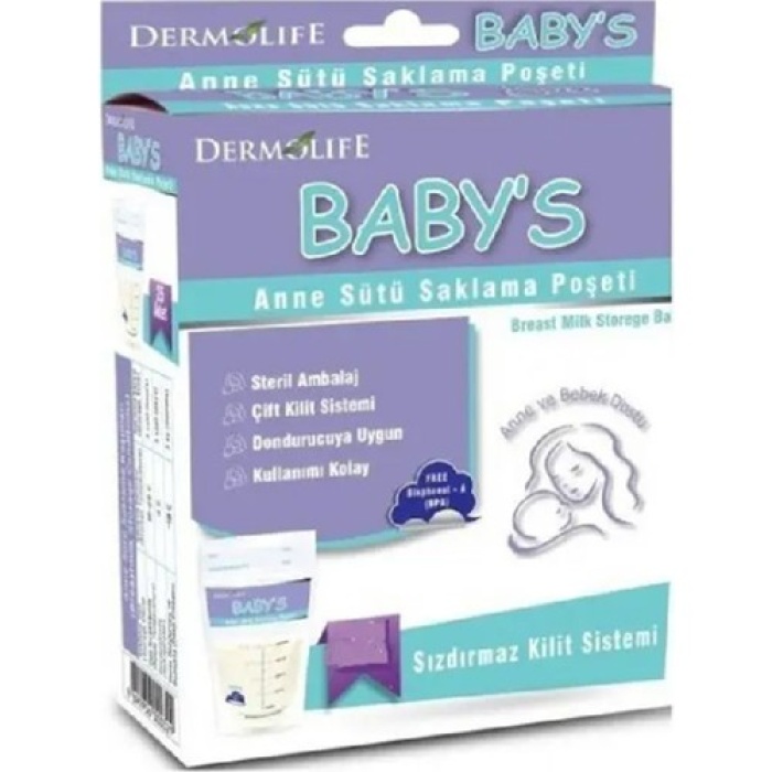 Dermolıfe Süt Saklama Poşeti BabyS