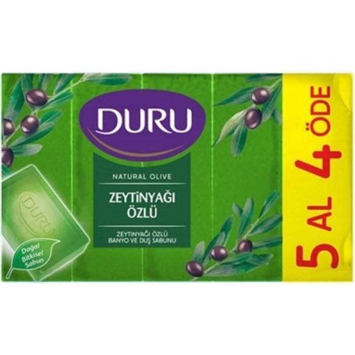 Duru Duş Sabunu Natural Olive Zeytinyağlı 150Gr*5 (5 Al 4 Öde)