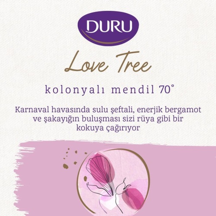 Duru Kolonyali Mendil Love Tre 50*16Pak-Doypck