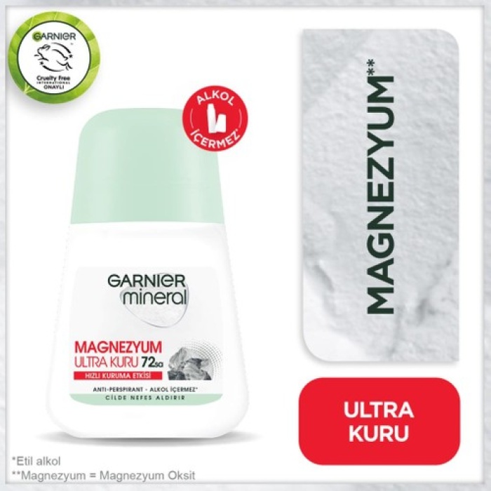 Garnıer Roll-On 50Ml Magnezyum Ultra Kuru Bayan