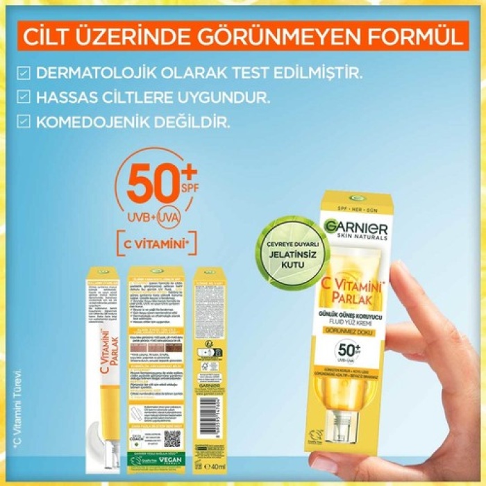 Garnıer Skın Vitamin C Parlak Yüz Kremi Spf Invısıble 40 Ml
