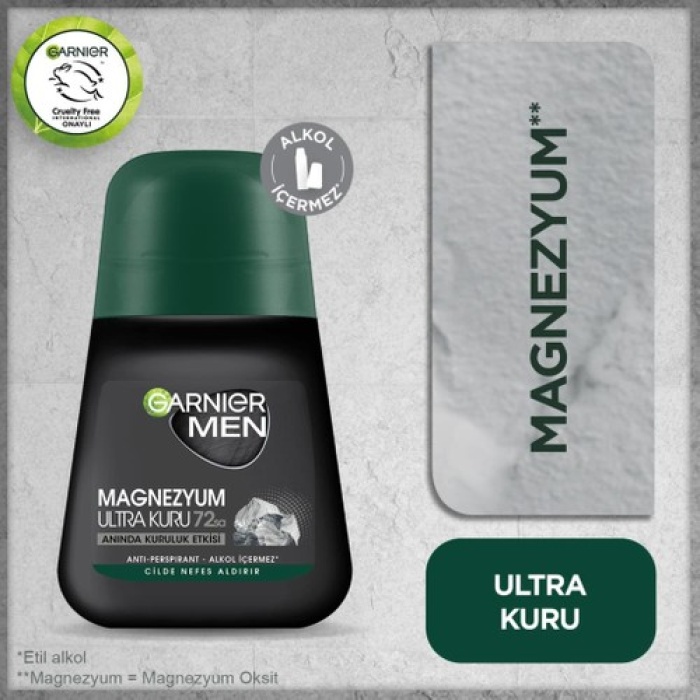 Garnıer Men Roll-On 50Ml Magnezyum Ultra Kuru