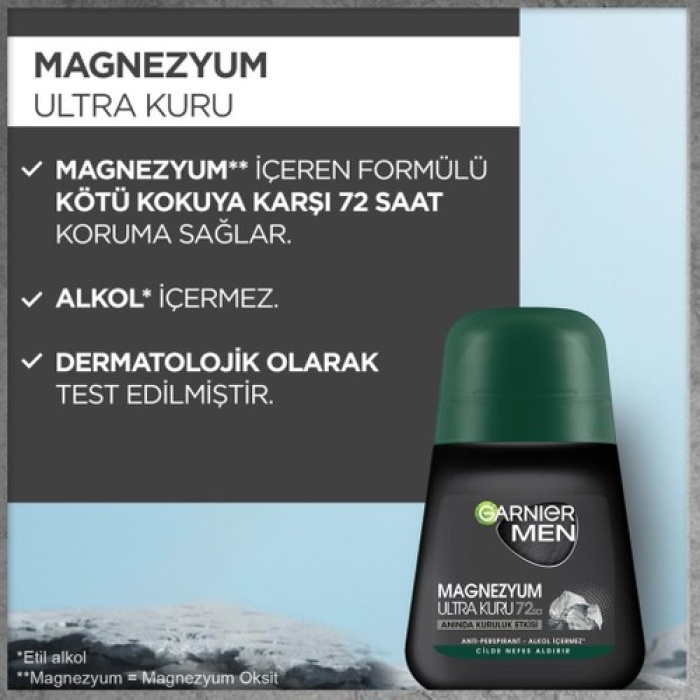 Garnıer Men Roll-On 50Ml Magnezyum Ultra Kuru