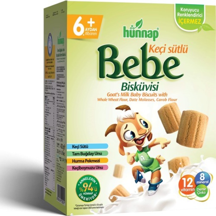Hunnap Bebe Bıskuvısı Kecı Sutlu 400