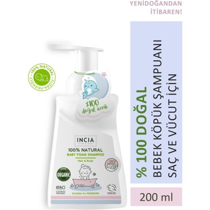 Incia Bebek Köpük Şampuanı 200Ml