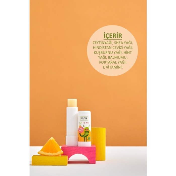Incia Kids Lip Balm Portakallı Dudak Besleyici 6Gr