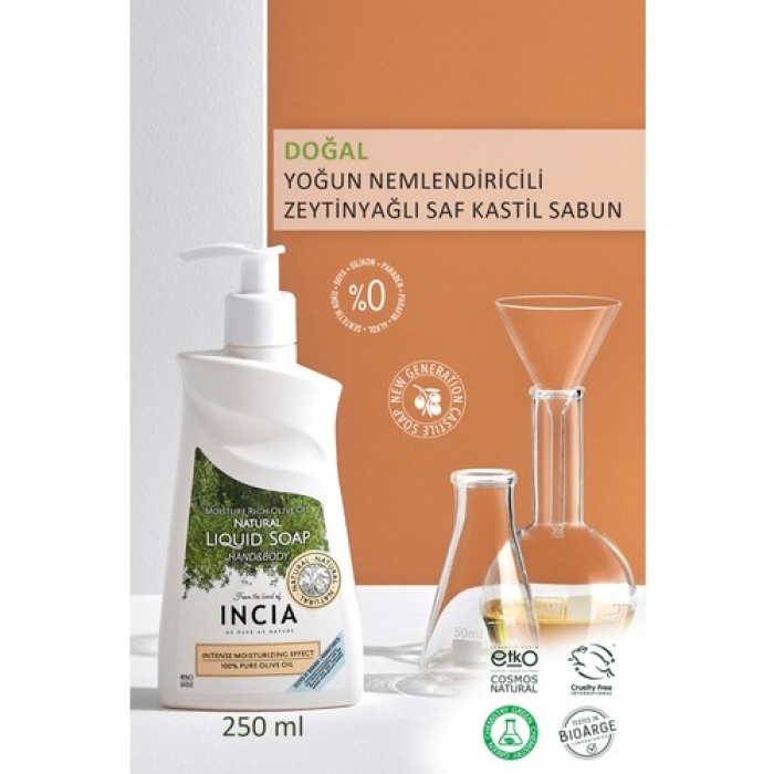 Incia Zeytinyağlı Sıvı Sabun Yogun Nemlendirici 250Ml