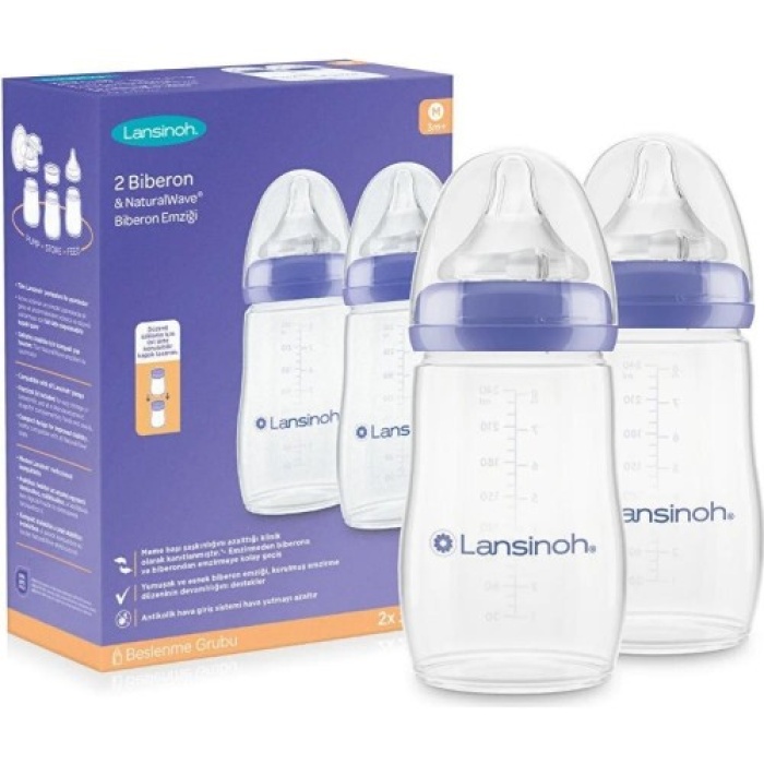 Lansınoh Natural Wave Biberon Seti 240 Ml X 2