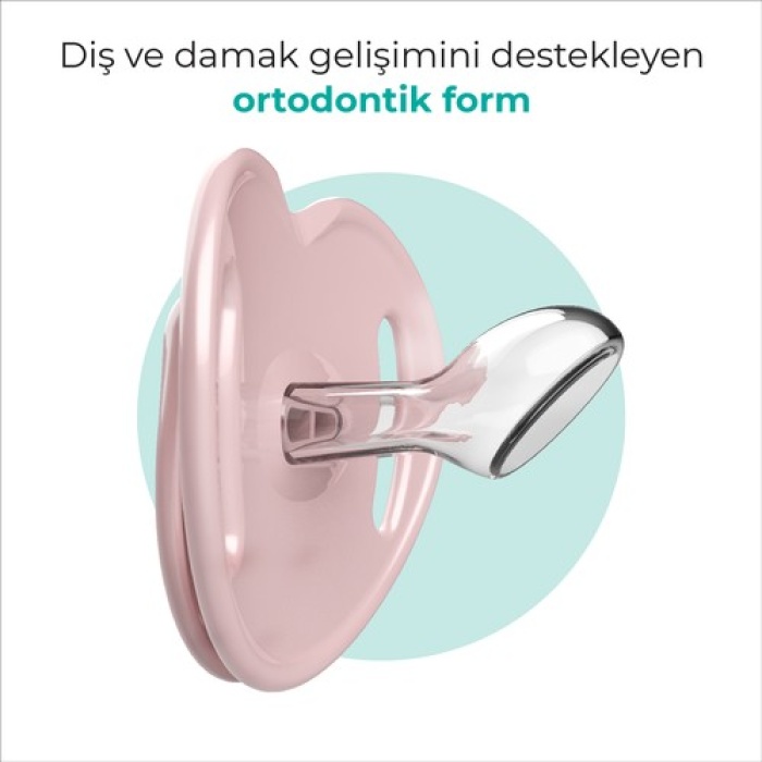 Mamajoo Powder Ortodontik Emzik  Sterilizasyon Saklama Kutulu 12 Ay+ 2Li - Pembe