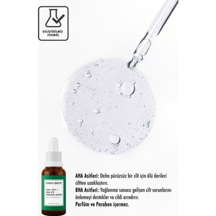 Maruderm Aha %10 + Bha %2 Peeling Maske Cilt Bakım Serumu 30 Ml (W)