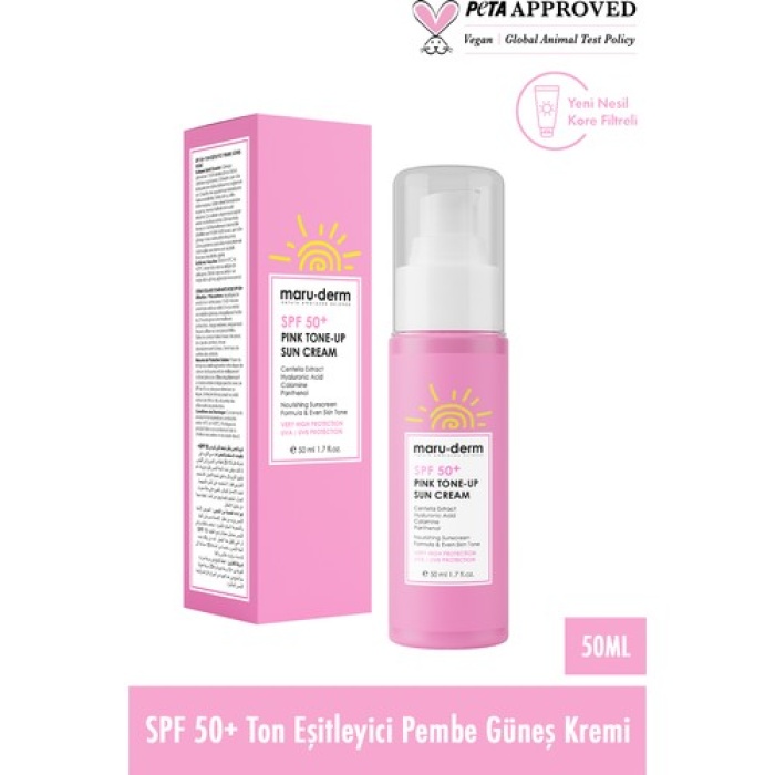 Maruderm Spf 50+ Pembe Ton Eşitleyici Güneş Kremi 50 Ml (W)