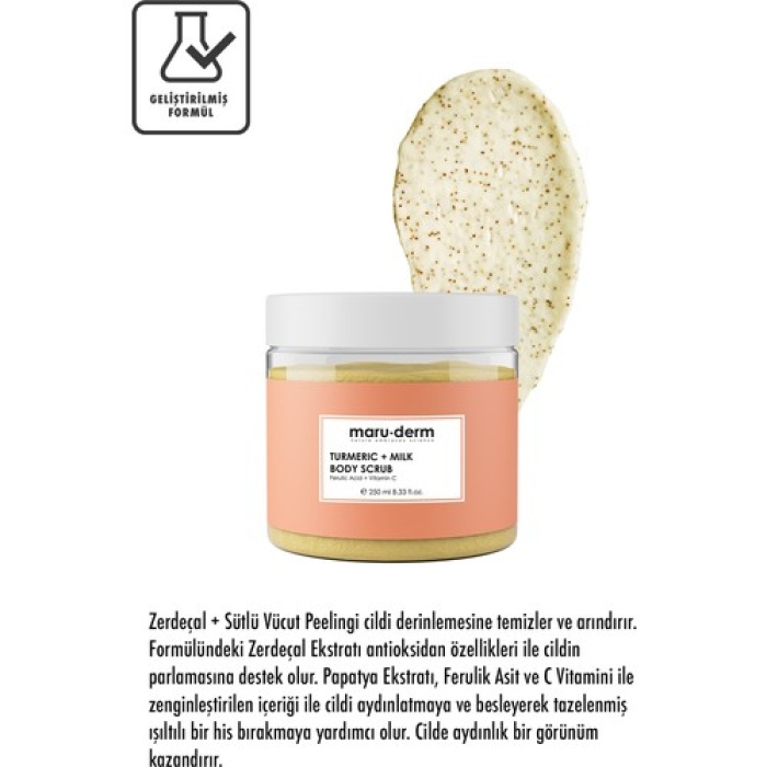 Maruderm Zerdeçal + Süt Vücut Peelingi | C Vitamini + Ferulik Asit 250 Ml (W)