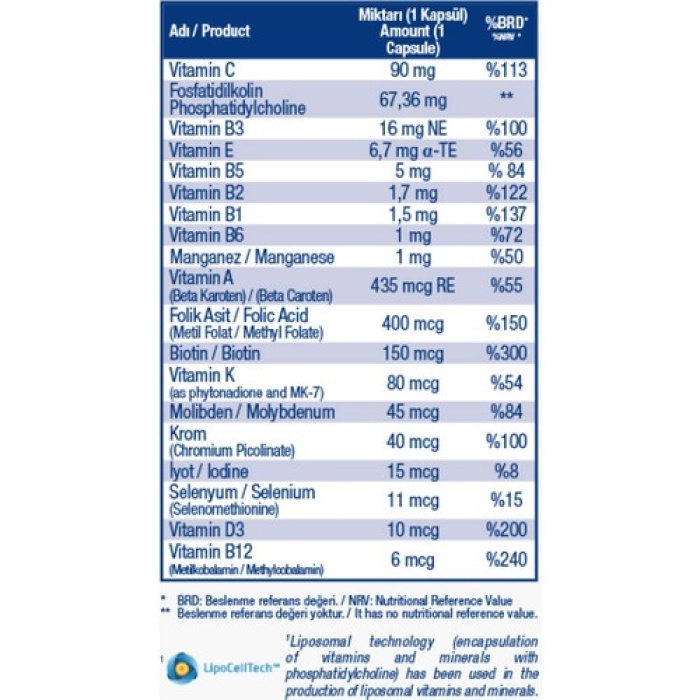 Medicago Lipozomal Multivitamin 30 Kapsül