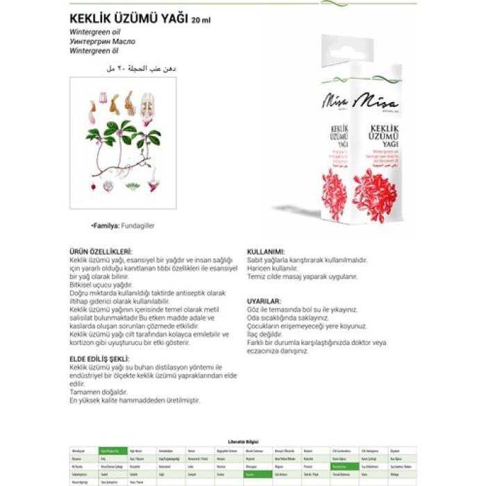 Misa Keklik Üzümü Yağı 20Ml
