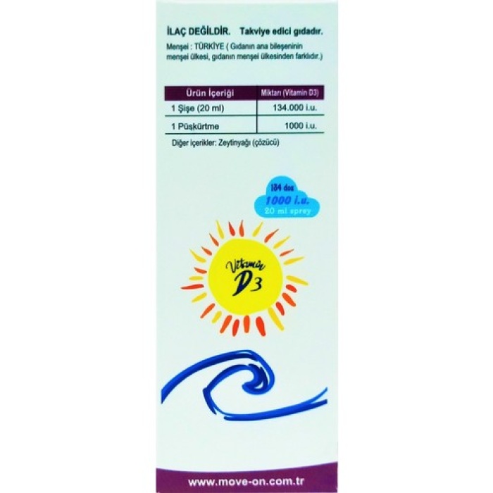 Move On Vitamin D 1000 Iu Sprey 20 Ml