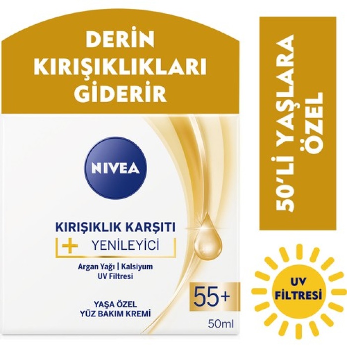Nıvea Face Cream Kırışıklık Karşıtı +Yenileyici Yaş 55 50 Ml.
