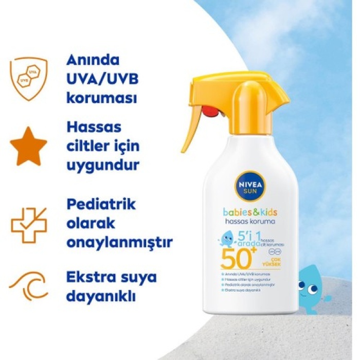 Nıvea Sun Baby Sprey Hassas Spf50+ 270Ml Tetikli