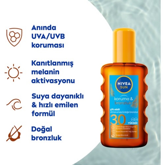 Nıvea Sun Bronzluk Arttırıcı Güneş Yağı Spf30 200Ml