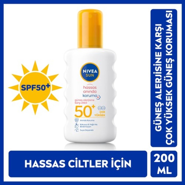 Nıvea Sun Hassas Alerji Sprey Spf50 200Ml Parfumsuz
